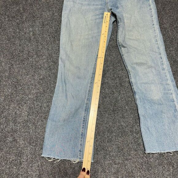 BDG Women's High Rise Flare Jeans Blue Size 25 Light Wash Raw Hem - Picture 7 of 10